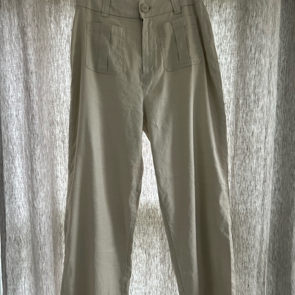 NWT WOMANS NICOLE MILLER NEW YORK SIZE 6 LINEN BLEND PANTS